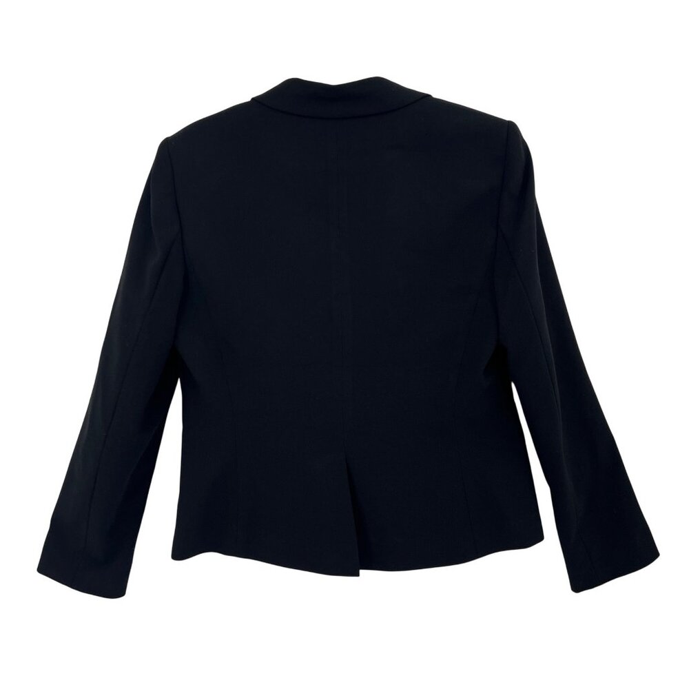 Calvin Klein Blazer Womens 12 Black Stretch Suit Jacket Office Goth Academia - Picture 2 of 5